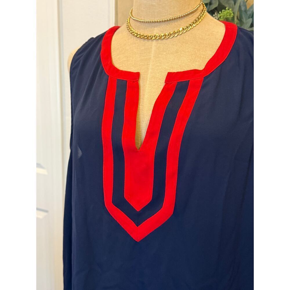41 HAWTHORNE Red/Blue Tunic Style Top Shirt Women's size XL - Picture 2 of 8